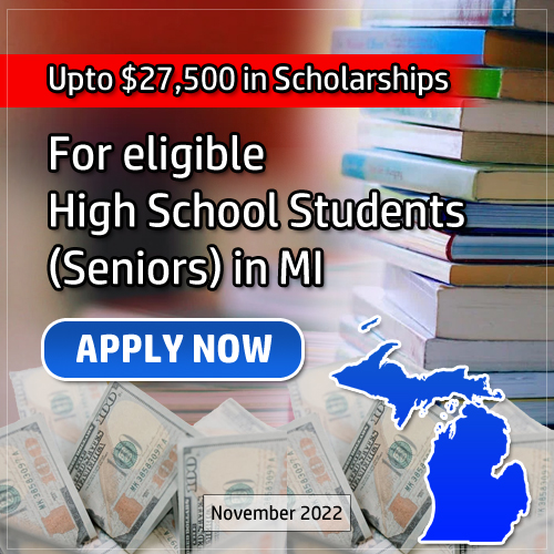 Up to 27,500 college scholarship for eligible 2023 High School Students